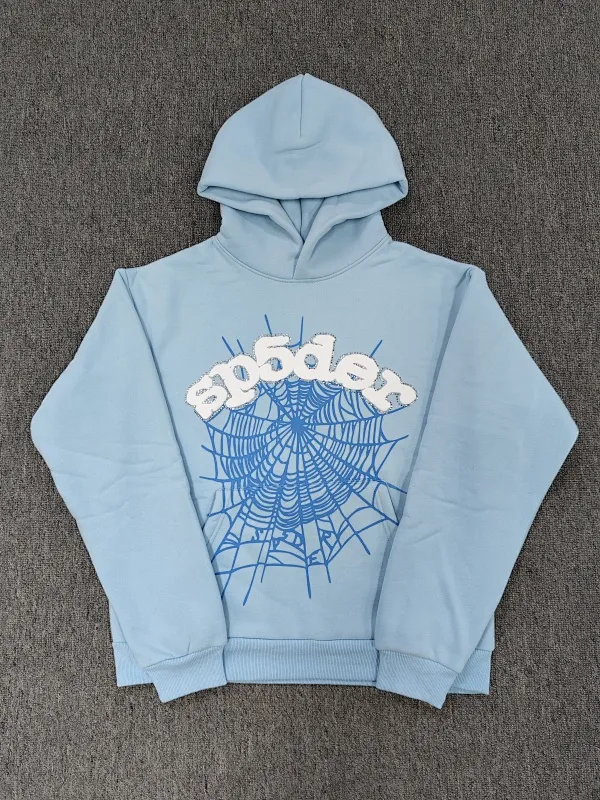 Sp5der OG Web Hoodie – Baby Blue — size S