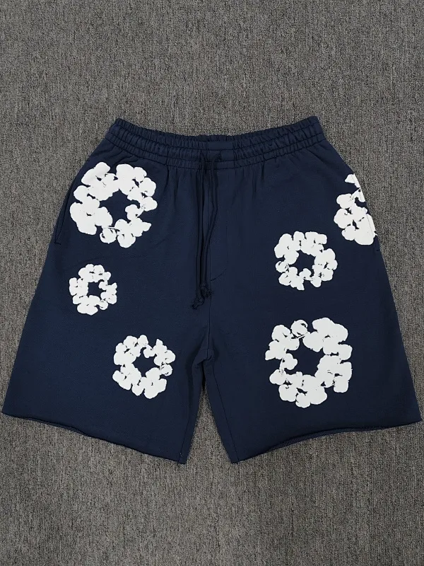 Denim Tears Cotton Wreath Shorts – Navy — size M